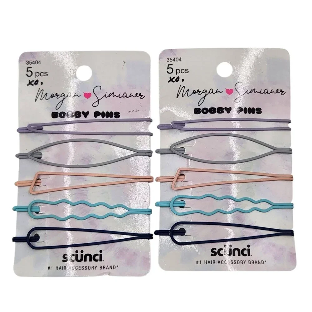 2X Scunci Morgan Simianer xo Hair Bobby Pins Assorted Pastel 5 Pcs Ea Multicolor